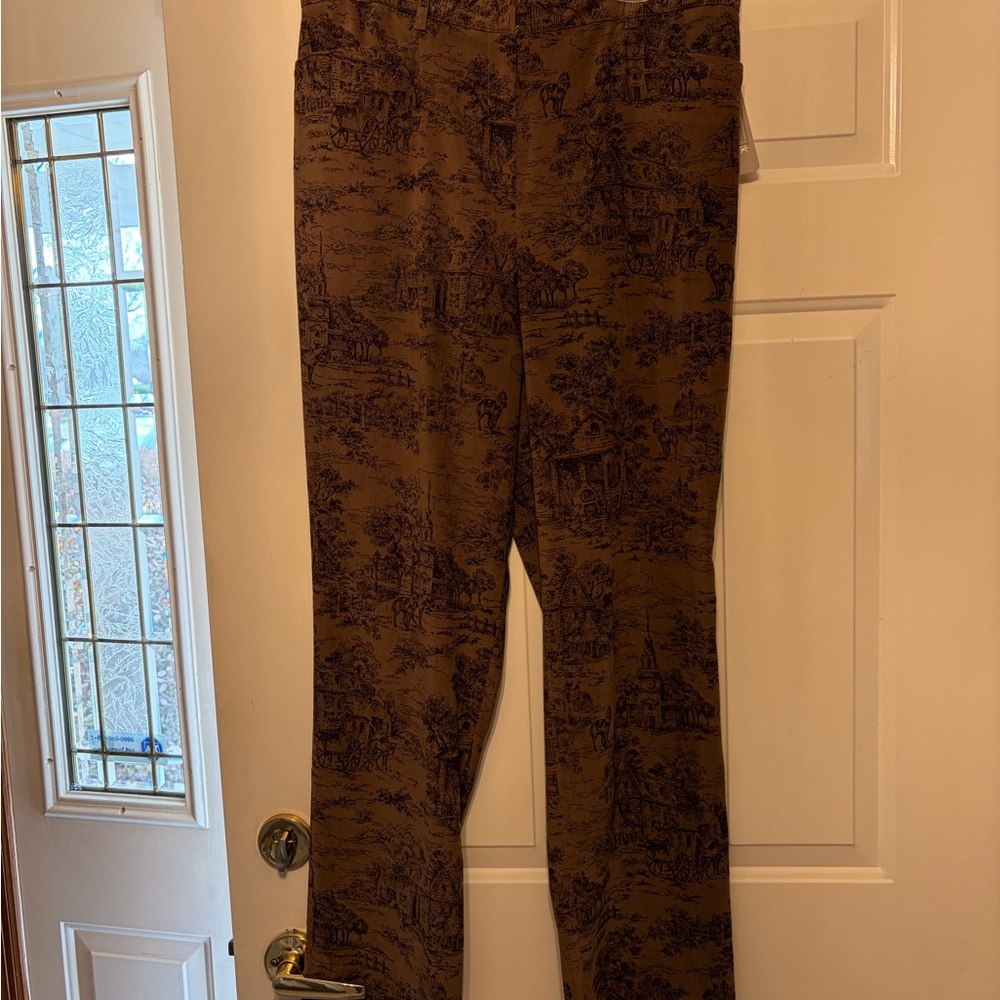 Jones New York Brown and Black Toile Stretch Pants